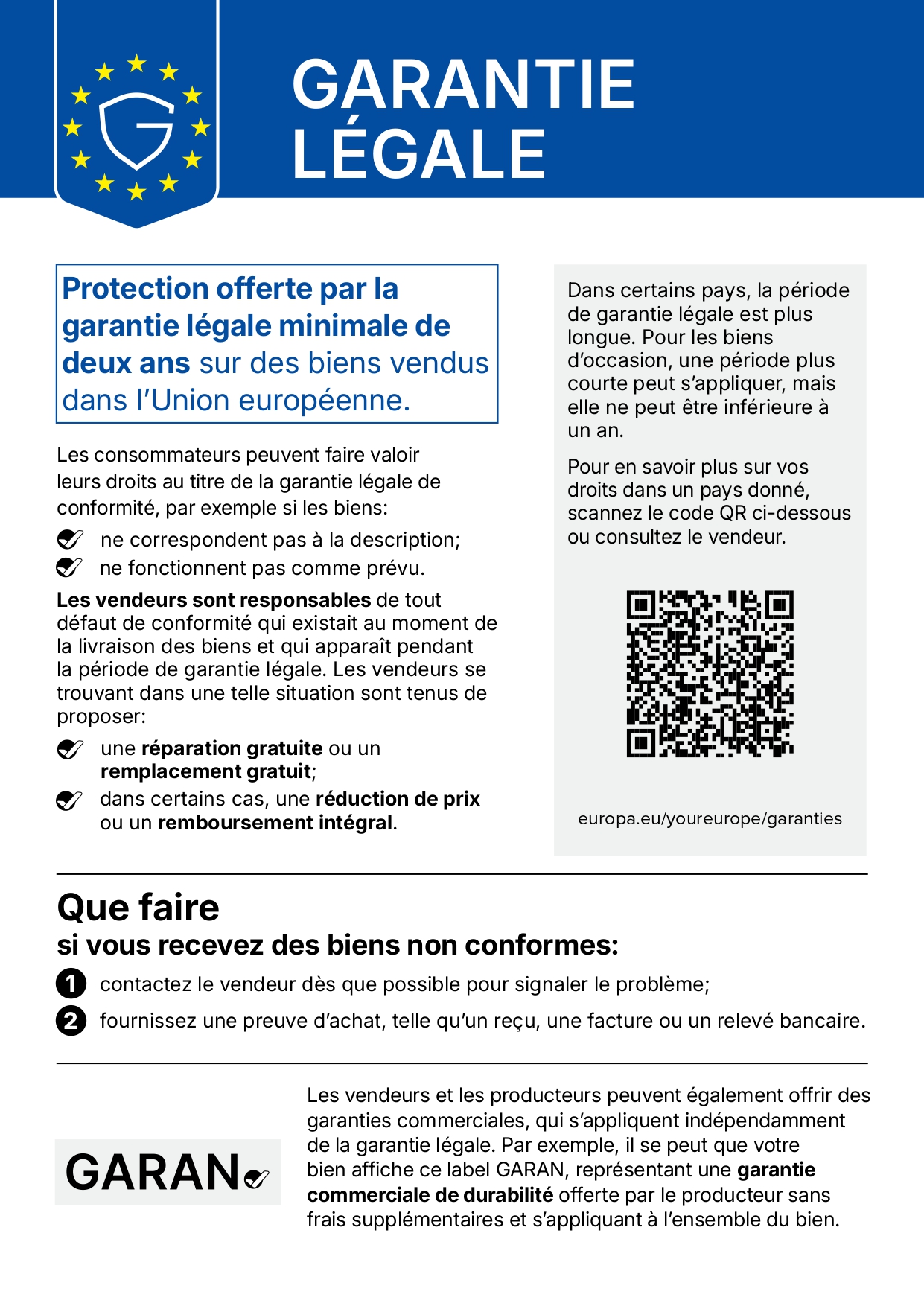 Legal guarantee page 1