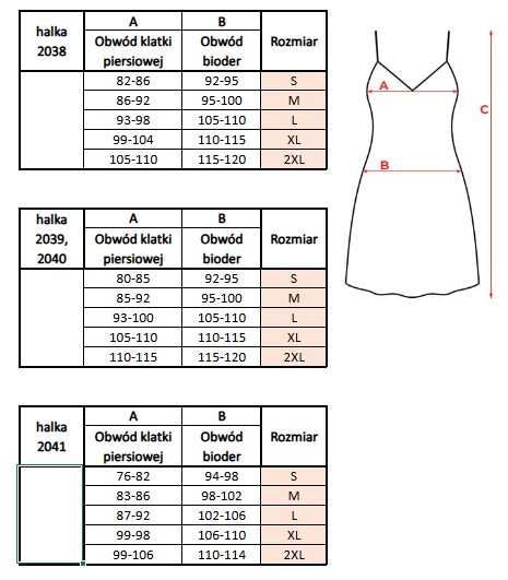nightdress size chart