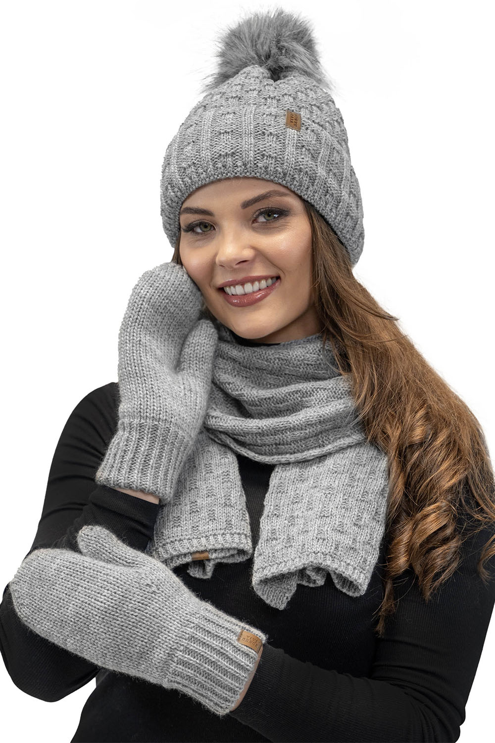 Vivisence Moufles Femme Hiver Confort Pour Les Journées Froides 7015, gris clair