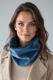 Vivisence Women Winter Snood Scarf Soft Knit Cozy Everyday Warmth For Cold Days, dark turquoise