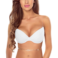 Vivisence Durchsichtige Träger Push-Up BH Ideal Für Rückenfreie Kleidung 1035, weiß
