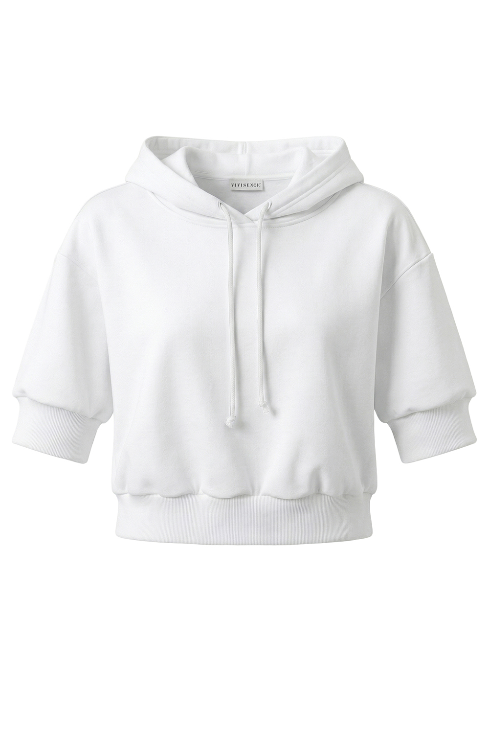 Vivisence Women Hoodie Cotton With Drawstring Hood For Everyday Comfort, white