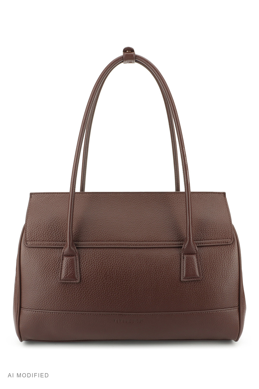 Vivisence Shoulder Bag Women Polyurethane, 3-Compartment Handbag for Daily, dark brown