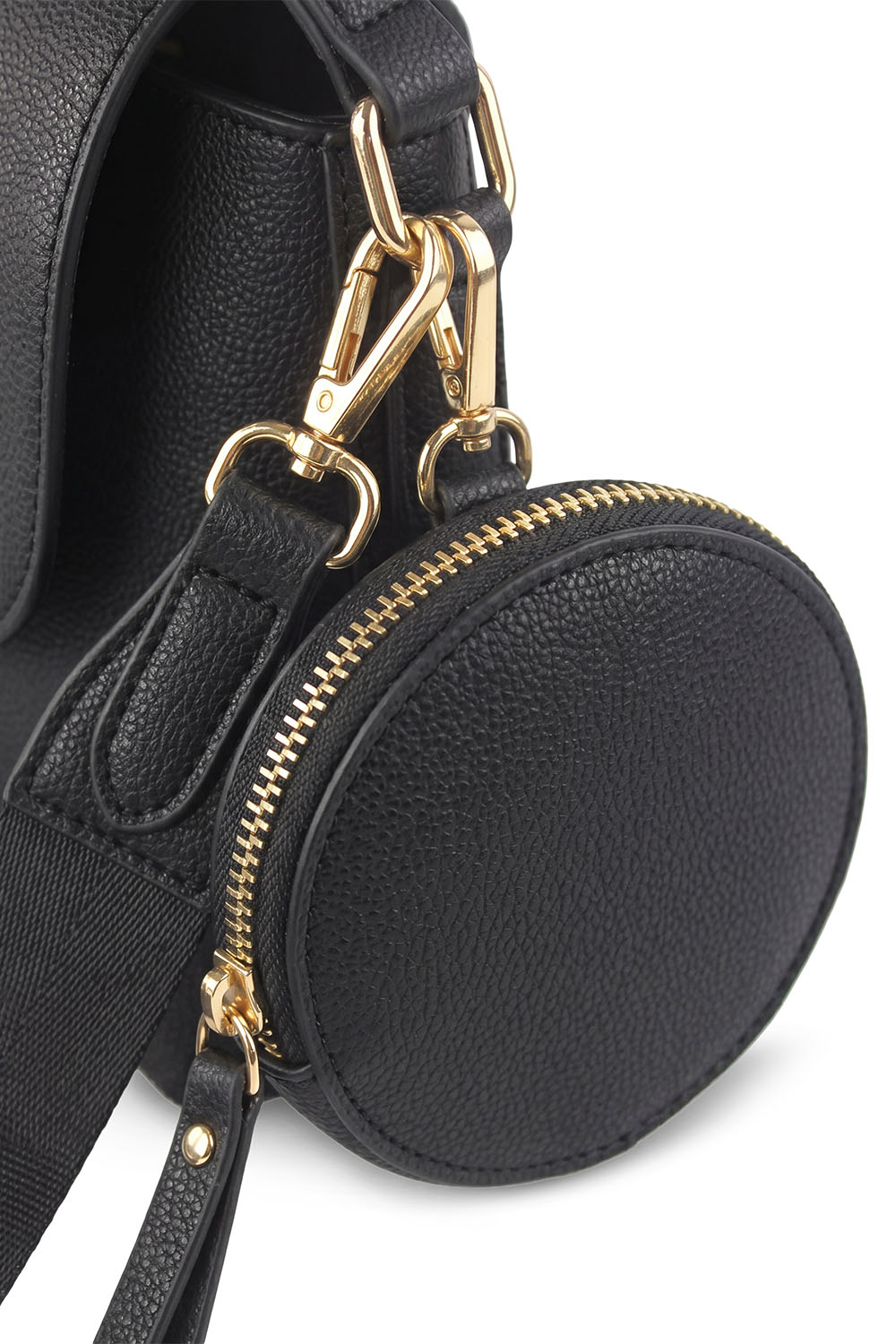Vivisence Femme Sac À Bandoulière Pochette Amovible Sangle Réglable Confort, noir