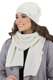 Vivisence Women's Winter Scarf Knitted Warm Comfortable For Cold Days 7102, white