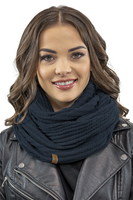 Vivisence Damen Winter Set Mütze Und Loop-Schal Komfort für Kalte Tage 7017Kmpl, dunkelblau