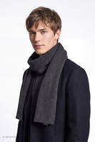Vivisence Mens Beanie Hat And Scarf Set Wool Knitted Winter Accessories, graphite