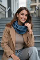 Vivisence Damen Loop Schal Warme Weiche Strick Aus Baumwolle Komfort Im Winter, dunkeltürkis