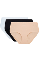 Vivisence smooth women's 3-pack briefs 4013, white/black/beige