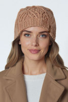Vivisence Women Winter Hat Lambswool Cotton Knit Warm Fit For Cold Days, Beige