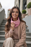 Vivisence Damen Loop Schal Warme Weiche Strick Aus Baumwolle Komfort Im Winter, rosa