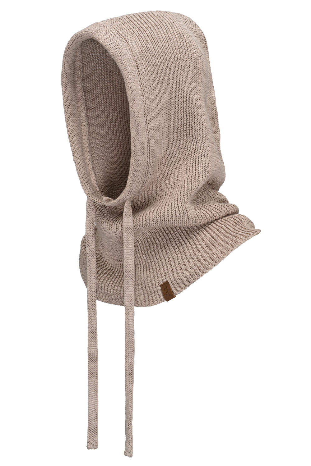 Vivisence Women Winter Hood Soft Cotton Knit Adjustable Drawcord Cozy Warmth, Beige