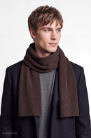 Vivisence ensemble bonnet homme laine, maille côtelée hiver accessoire mode, brun
