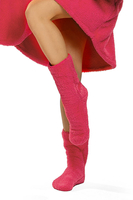 Vivisence Damen Deckenpullover Mit Socken Warm Flauschig One Size Geschenk 5028Kmpl, himbeerrot
