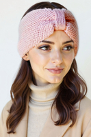 Vivisence Femme Bandeau Tricot Doux Avec Nœud Torsadé Confort Et Chaleur, rose