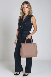 Vivisence Sac a Main Femme Bandoulière Réglable Élégant Style Et Confort, beige