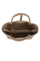 Vivisence Damen Schultertasche Mit Magnetklappe Und Kosmetiktasche Für Den Alltag, Beige