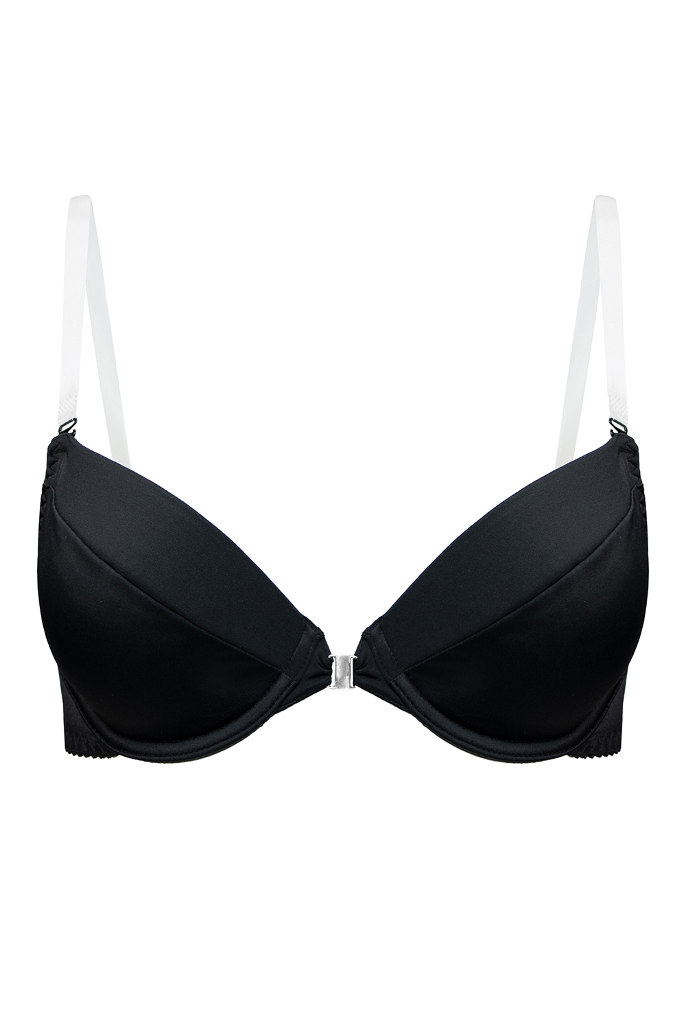 Vivisence Push Up BH Damen Silikonträger Rückenfrei Formbügel Frontverschluss 1012/1, schwarz