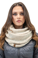 Vivisence Stylish Women's Winter Set Including Pompom Hat And Cozy Snood Scarf Made From Soft And Warm Fabric Smooth Fleece Lining Ideal For Cold Days, light beige