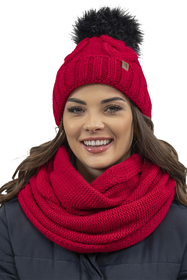 Vivisence Écharpe Tube Tricotée Femme Chaude Et Confortable Pour L’Hiver 7103, rouge
