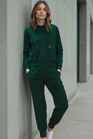 Vivisence Sweatshirt Baumwolle Lockerer Schnitt mit Kapuze Komfort Für Freizeit 9003, grün