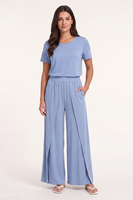 Vivisence ensemble détente viscose pyjama femme tenue d'intérieur, bleu