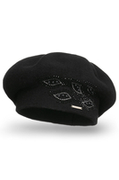 Vivisence Béret Femme Avec Appliqué En Zirkonia Idéal Pour Les Jours Froids 7051, noir
