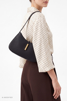 Vivisence Sac à bandoulière T0046, polyuréthane, sac baguette femme, noir