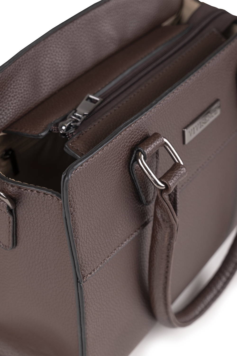 Vivisence Handtasche Damen Umhängetasche Alltag Komfort und Eleganz, Braun