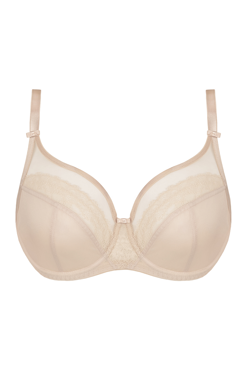 Vivisence Soft Bra Floral Lace With Rose Gold Details For Everyday Elegance 1081, Beige