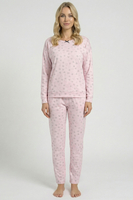 Vivisence Pyjama Deux pièces pour Femme Coton Manches Longues 2023, rose clair