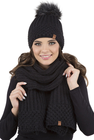 Vivisence Knitted Classic Scarf For Women Soft And Warm Everyday Look 7016S, black