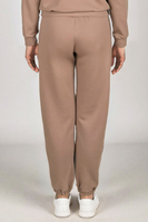 Vivisence Women's Sweatpants Relaxed Fit Lounge Soft Cotton Blend Joggers With Ribbed Cuffs Elastic Waist And Pockets For Everyday Casual Or Homewear Look 9104, Beige
