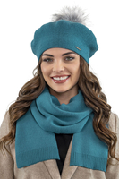 Vivisence Winter Scarf With Decorative Tie For Cold Days 7104, turquoise
