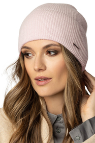 Vivisence Soft Knitted Hat With Turn-Up Hem And Lining Extreme Warmth 7096, light pink