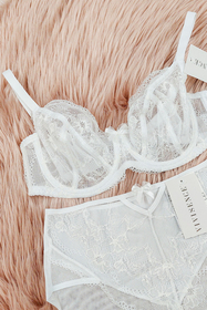 Vivisence stylish sheer lace woman's briefs 1052, white