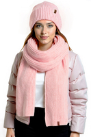Vivisence Women Winter Hat Merino Wool Blend Knit Snug Fit For Cozy Warmth, Pink
