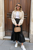 Vivisence Sac Bandoulière Femme Conception Tressée Deux Façons de le Porter, beige