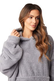 Vivisence Oversized Blanket Hoodie Universal Fit Soft Wearable Blanket Large Front Pocket Soft Material Perfect for Winter Comfort and Gift Ideas, grey