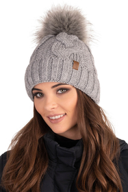Vivisence Winter Hat With Pom Pom For Women Warm Ideal For Cold Days 7014, light grey