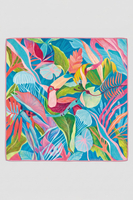 Vivisence Damen Seidentuch Handgerollte Kanten Leicht Angenehm 65x65 Cm, blau/rosa