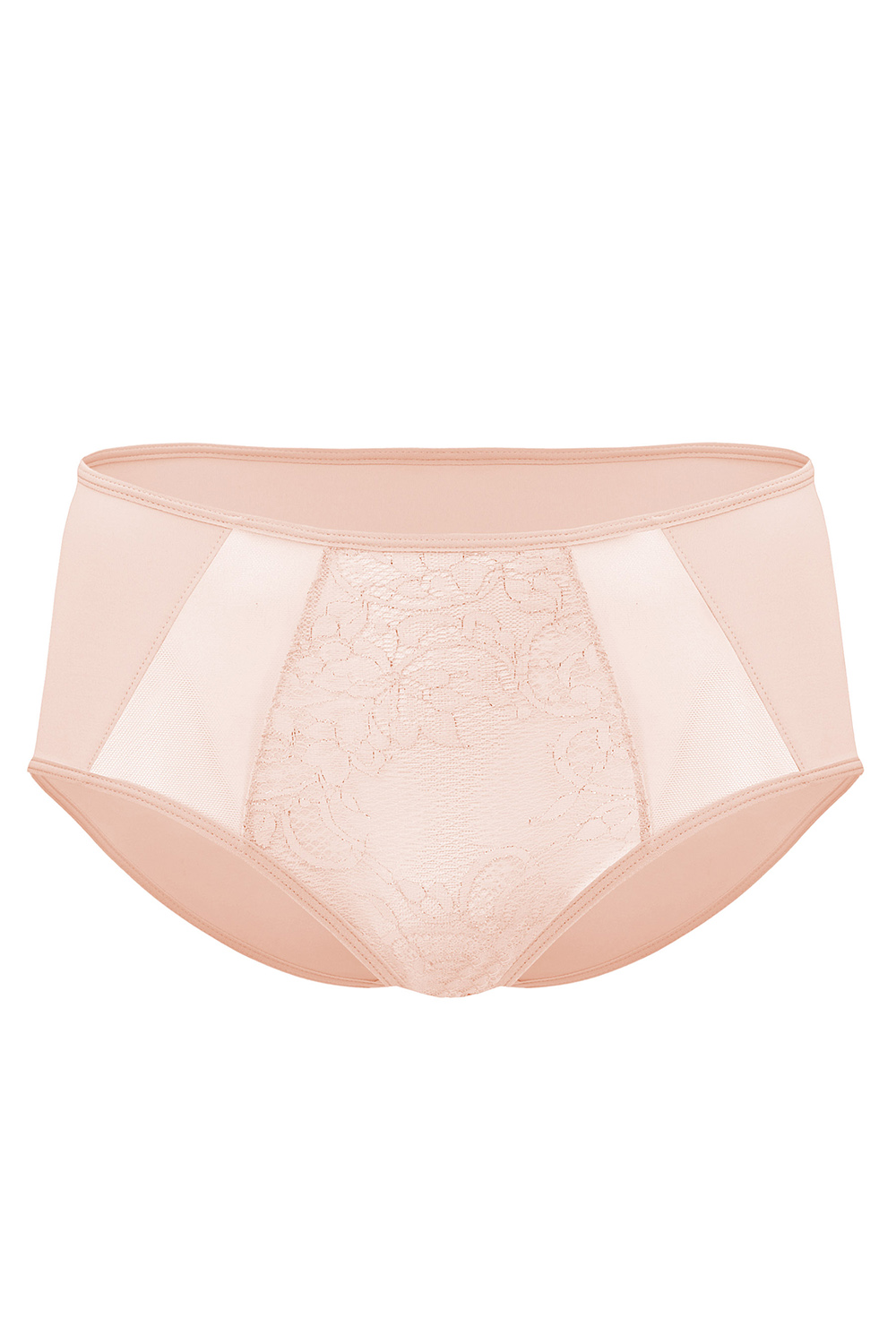 Vivisence Cullote Slip Classique Taille Haute En Microfibre Et Dentelle Confortable Élégant Avec Inserts Délicats Parfait Pour Un Ensemble Et Raffiné 1004W, beige