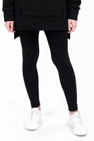 Vivisence Womens Leggings Ribbed Cotton Blend Elastic Waist All Day Comfort, Black