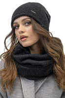 Vivisence Bonnet Femme En Laine Chaude Style Classique Hiver Automne 7087, noir mélange