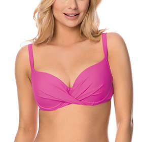 Vivisence Womens Swimwear Bra Push Up Bikini Top With Removable Padding Adjustable Back Straps, pink2