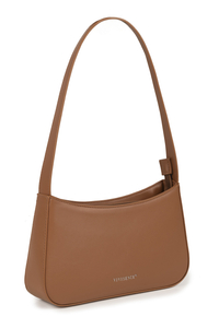 Vivisence Damen Umhängetasche Mit Reißverschluss Minimalistisch Design Für Alltag, Braun