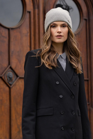 Vivisence Bonnet Femme Doux Tricoté Avec Revers Doublure Intérieure Hiver 7096, gris clair