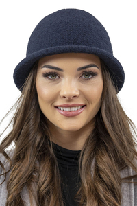 Vivisence Chapeau Femme Hiver Classique En Fil Chaud Idéal Pour Offrir 7044, bleu foncé