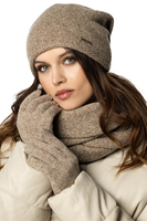 Vivisence Damen Mütze Winter Warmem Wollgarn Klassische Herbst Wintermütze 7087, beige Melange