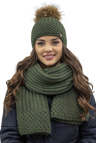 Vivisence Knitted Classic Scarf For Women Soft And Warm Everyday Look 7016S, green